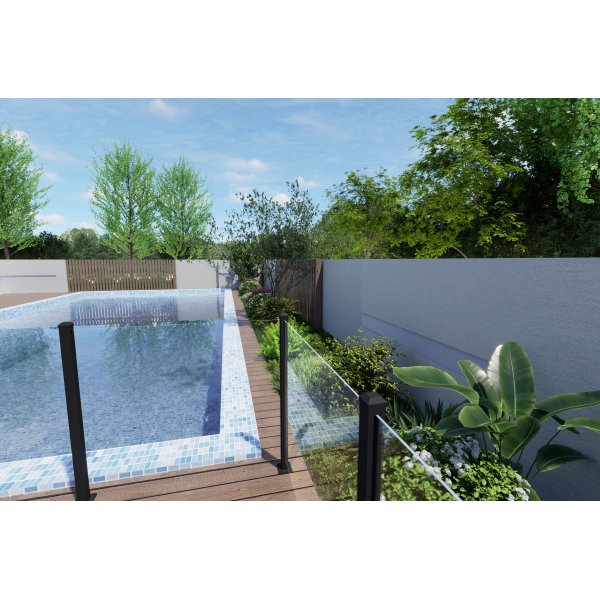 Glasr�cke/ staket i klarglas | 1000�975 mm | 6 mm transparent | 5-pack