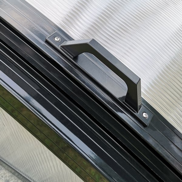 Pooltak 3x6m med sidod�rr | Skjutbart - Svart