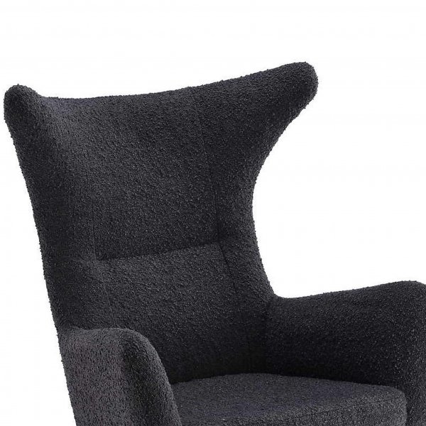 Elegant textilf�t�lj med h�g rygg | Boucl� Gr� | Kim