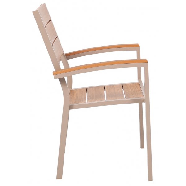 Karmstol fr utomhusbruk | Beige / Ekfrgad Noonwood | Las Vegas