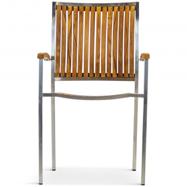 Stor rund trädgårdsgrupp i teak / rostfritt stål | Bord & 8 stolar Stor rund trädgårdsgrupp i teak / rostfritt stål | Bord & 8 stolar