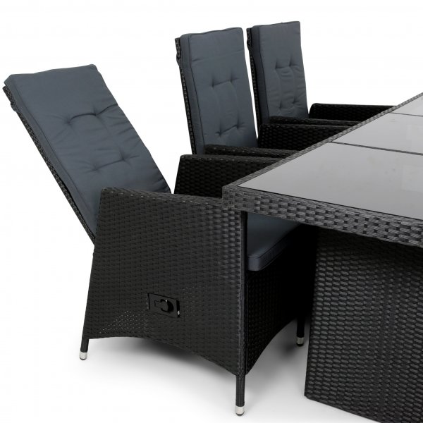 Matgrupp i konstrotting | 6 fällbara höga stolar | Lyfco Kämpinge Matgrupp i konstrotting | 6 fällbara höga stolar | Lyfco Kämpinge