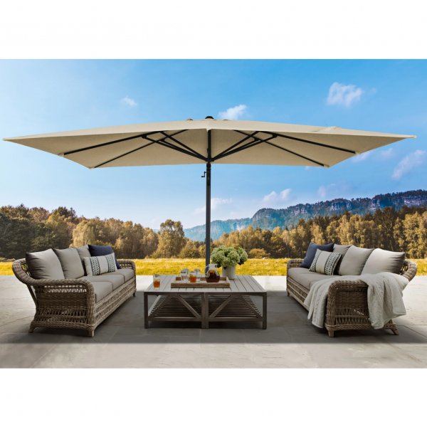 Parasoll 3x3 m| 360 Rotation | UV-skydd | Beige | Metalcraft