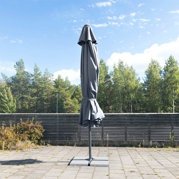 Helautomatiskt premiumparasoll 6m | Grå Helautomatiskt premiumparasoll 6m | Grå