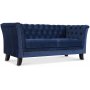 Chesterfieldsoffa 3-sits | Bl� sammet, kallskum & avtagbar kl�dsel | Milton