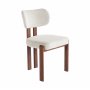 Matstol i beige tyg med valn�tsf�rgade metallben, 4-pack | Callum