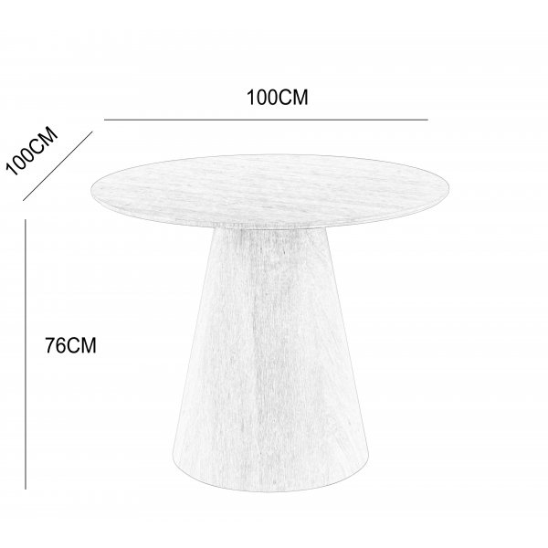 Runt matbord 100 cm i ek med plats f�r 4 personer | Moi
