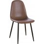 1 Matstol | Vintagebrunt PU-läder, ergonomisk sits & svarta metallben | Carisma 2-pack