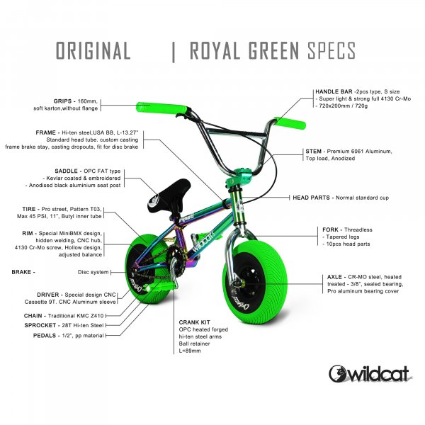 Mini BMX | Skivbroms | Royal Green