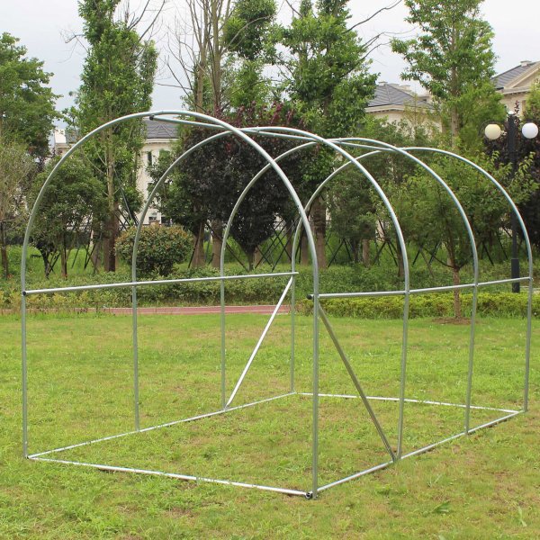 Tunnelvxthus 6m | Stlram med transparent PE-plastverdrag