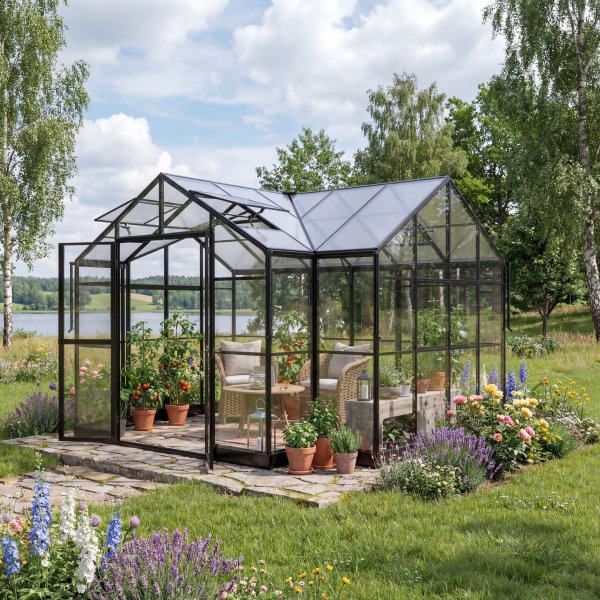 T-format växthus 11,6 m² | 4 mm säkerhetsglas | 5 års ramgaranti T-format växthus 11,6 m² | 4 mm säkerhetsglas | 5 års ramgaranti