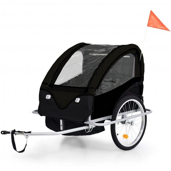 Cykelvagn/barnvagn 2-i-1 | 2 säten | Lastkapacitet 40kg | Hopfällbar Cykelvagn/barnvagn 2-i-1 | 2 säten | Lastkapacitet 40kg | Hopfällbar