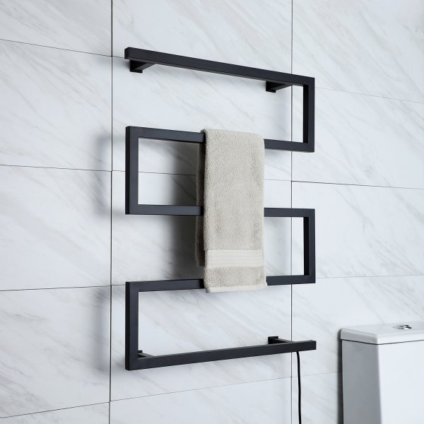 Elektrisk handdukstork 60x80x12cm | Mattsvart Elektrisk handdukstork 60x80x12cm | Mattsvart