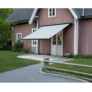 Terrassmarkis helkassett 4x3m | Motor & fjärrkontroll | Ljus grå Terrassmarkis helkassett 4x3m | Motor & fjärrkontroll | Ljus grå