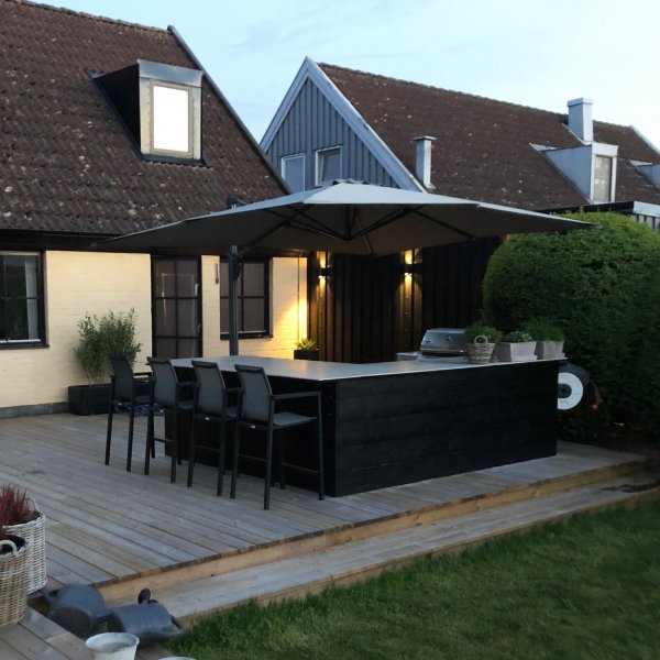 Rektangulrt premiumparasoll 3x4m | Kraftig konstruktion | Gr