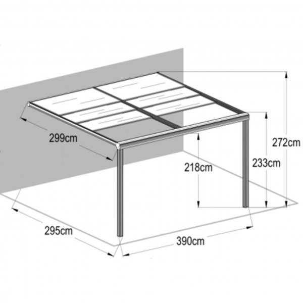 Slide roof veranda 3,9 x 3m | Skjutbart altantak | Kanalplast / Aluminium Slide roof veranda 3,9 x 3m | Skjutbart altantak | Kanalplast / Aluminium