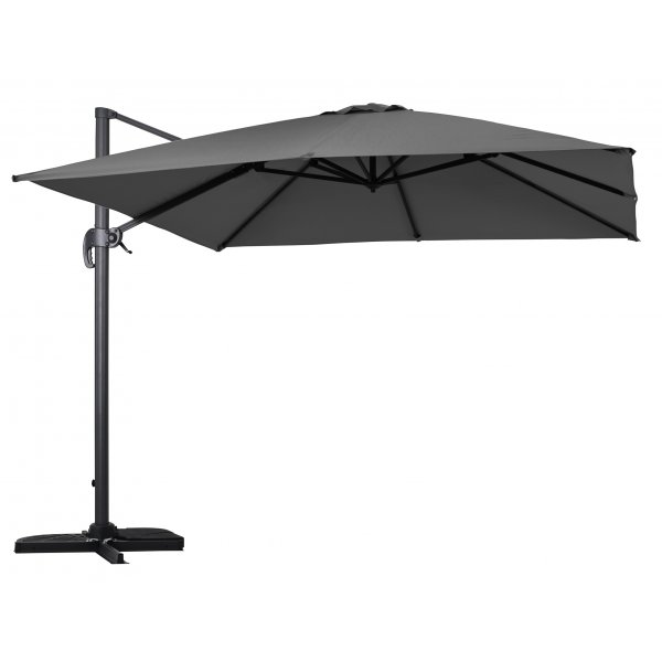 Hngparasoll 3x3 m mrkgr med aluminiumstomme och kryssfot | Corsica