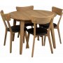 F�rl�ngningsbart runt matbord �110-160 cm i oljad ek | Genova