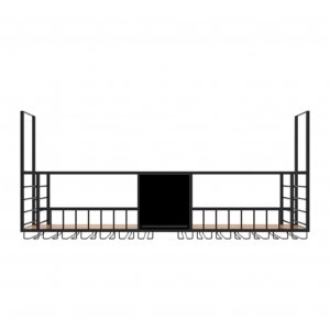 Takhängd vinhylla i svart metall | Plats för vin & vinglas | 120 cm | Svart Takhängd vinhylla i svart metall | Plats för vin & vinglas | 120 cm | Svart