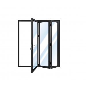 Vikdörr altan 2,43x2,43 m | Aluminium vikparti med 5 mm härdat glas | Mörkgrå Vikdörr altan 2,43x2,43 m | Aluminium vikparti med 5 mm härdat glas | Mörkgrå