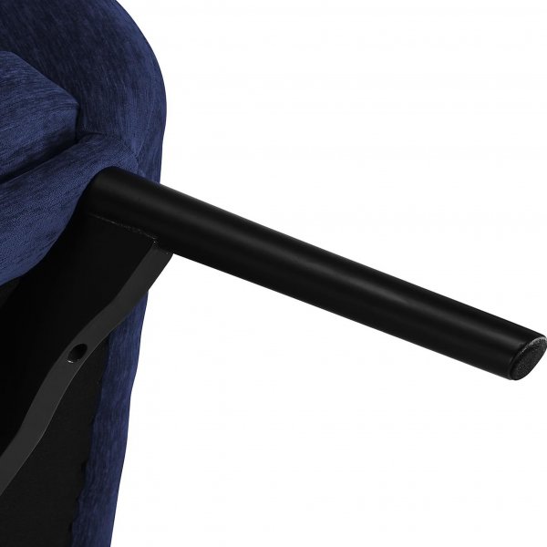 Elegant textilfåtölj med hög rygg | Mörkblå | Kim Elegant textilfåtölj med hög rygg | Mörkblå | Kim
