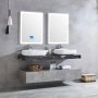 Badrumspaket marmor | Dubbelhandfat | LED-spegel med bluetooth