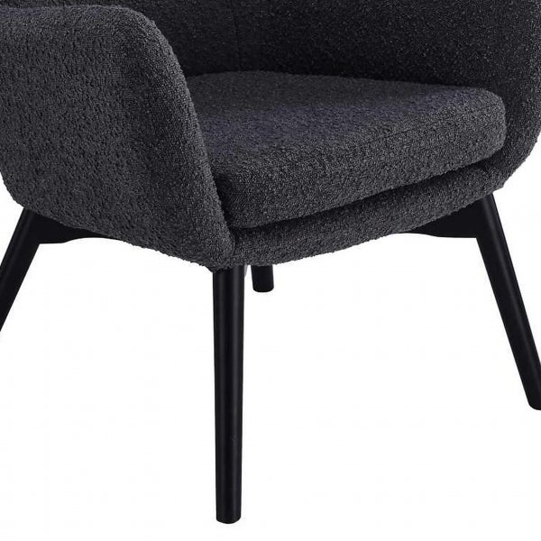 Elegant textilf�t�lj med h�g rygg | Boucl� Gr� | Kim