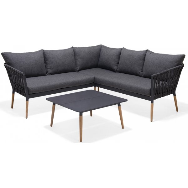 Lifestyle Garden Ipanema utegrupp med hrnsoffa och bord - Gr