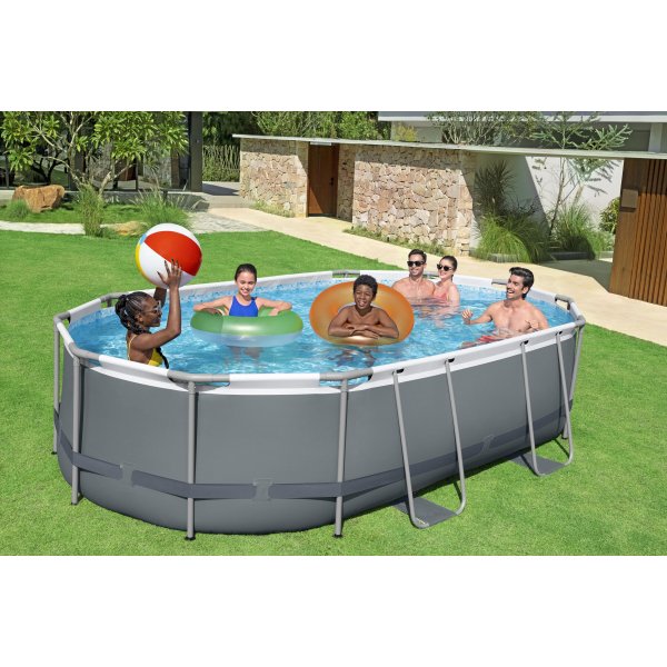 Bestway pool ovan mark 4,88x3,05m - 1m djup | Power Steel Oval (56448)