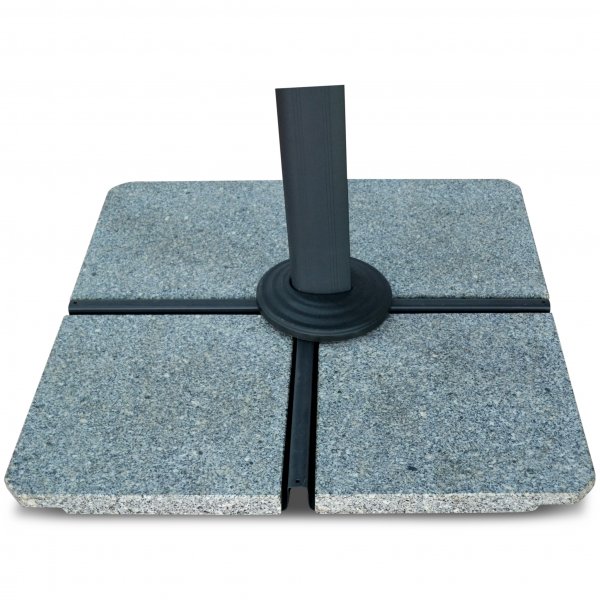 Stort premiumparasoll 4x4m med granitfot | Gr�