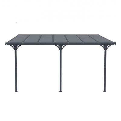 Altantak 4,3x3 m | Kanalplast | Aluminium | Extra hög | Grå | Robust aluminiumram med tålig pulverlackering