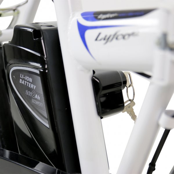 Hopfällbar elcykel med litiumbatteri - Vit Hopfällbar elcykel med litiumbatteri - Vit