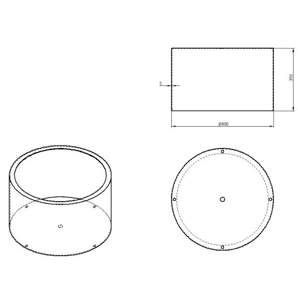 Rund planteringskruka | 3mm cortenst�l