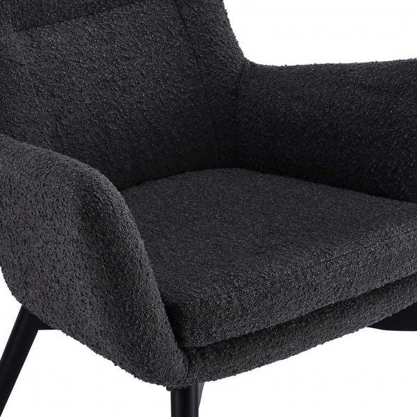 Elegant textilf�t�lj med h�g rygg | Boucl� Gr� | Kim