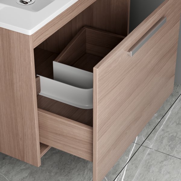 Badrumspaket 60 cm – Kommod i MDF | Keramiskt tvättställ & LED-spegel | Dimbar belysning | Elysia Badrumspaket 60 cm – Kommod i MDF | Keramiskt tvättställ & LED-spegel | Dimbar belysning | Elysia