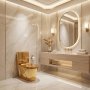 Modern guldtoalett | S-l�s 300 mm | Lyxig WC med sifonisk spolning
