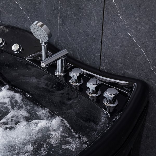 Bubbelbadkar hörn för två 150x150cm | BK-005 | Svart Bubbelbadkar hörn för två 150x150cm | BK-005 | Svart