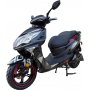 Elmoped 2000W | 72V 20Ah litiumbatteri | Upp till 45 km/h | Moped klass I | Rckvidd 50 km | Svart med rda detaljer