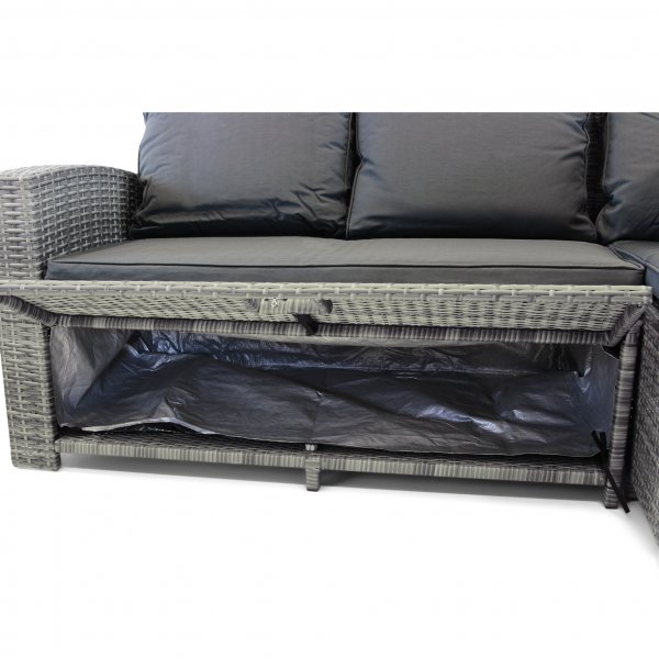 Soffgrupp utemöbler | Inbyggd förvaring | Grå konstrotting | Sannäs Soffgrupp utemöbler | Inbyggd förvaring | Grå konstrotting | Sannäs