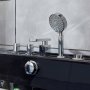Svart bubbelbadkar | Glasfront, vrmare & ljusterapi | 180cm | BK-009V