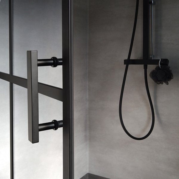Duschhörna 90x90x200 | Svarttonat glas | Svart spröjs Duschhörna 90x90x200 | Svarttonat glas | Svart spröjs