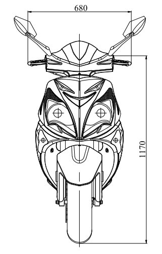 Elmoped 2000W | 72V 20Ah litiumbatteri | Upp till 45 km/h | Moped klass I | Rckvidd 50 km | Svart med rda detaljer