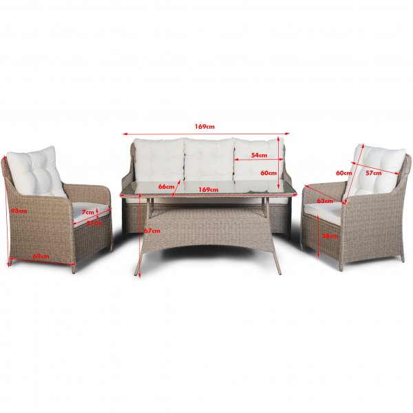 Loungegrupp utem�bler | Beige konstrotting | R�grund - FYNDVARA