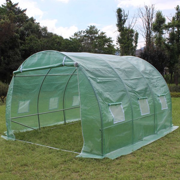 Tunnelvxthus 9m | Stlram med PE-plastverdrag