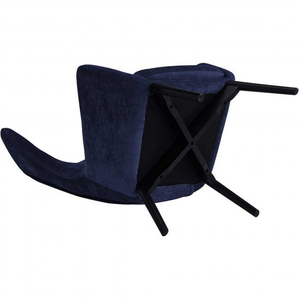 Elegant textilfåtölj med hög rygg | Mörkblå | Kim Elegant textilfåtölj med hög rygg | Mörkblå | Kim