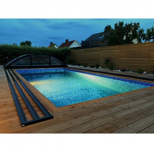 Pooltak 3x6m med sidodörr | Solid polykarbonat 4mm | Svart Pooltak 3x6m med sidodörr | Solid polykarbonat 4mm | Svart