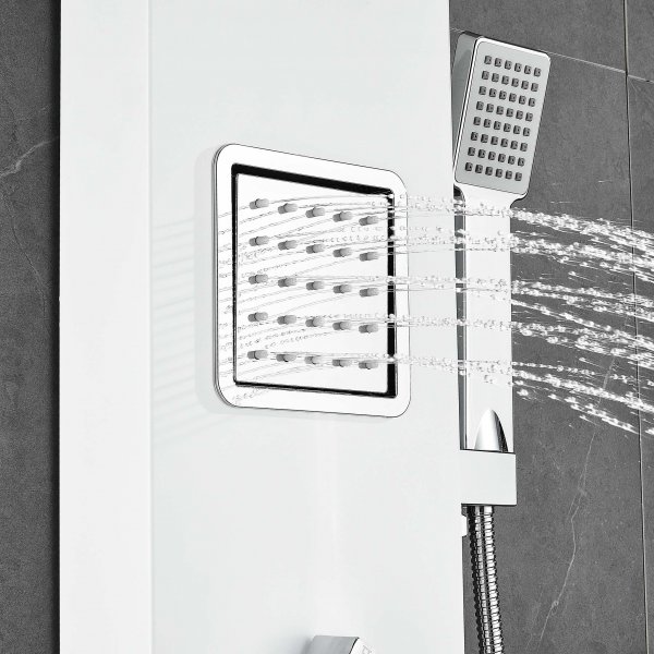 Duschpanel i vitt rostfritt stål | Amber Duschpanel i vitt rostfritt stål | Amber