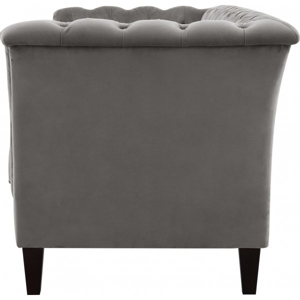 Chesterfieldsoffa Gr� Sammet | Eukalyptustr� & ben i gummitr� | Chesterfield