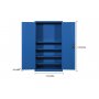 Garageskp med dubbel drr och pegboard |100x50x180cm | Bl
