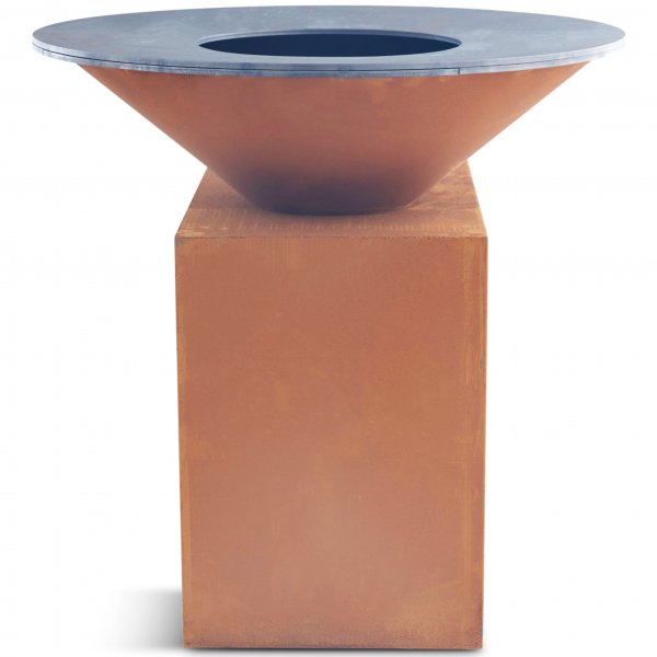 Vedeldad grill i cortenstål med skärbräda | Vemdalen Vedeldad grill i cortenstål med skärbräda | Vemdalen